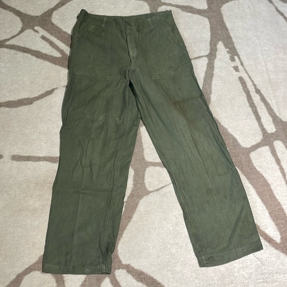 Vintage 1961 Military Pants US Army Trousers Sateen 8.5 OG-J07 Size Medium 34x32